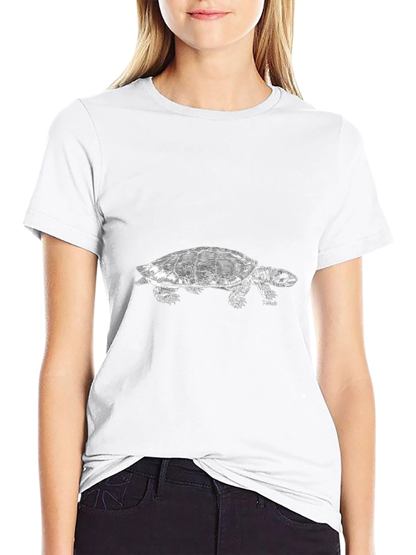 Black Turtle Graphic Tee - Cool Animal Design
