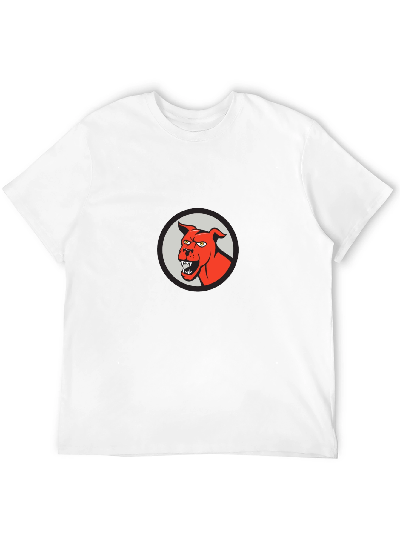 Mens Black T-Shirt - Red Angry Dog Graphic Tee