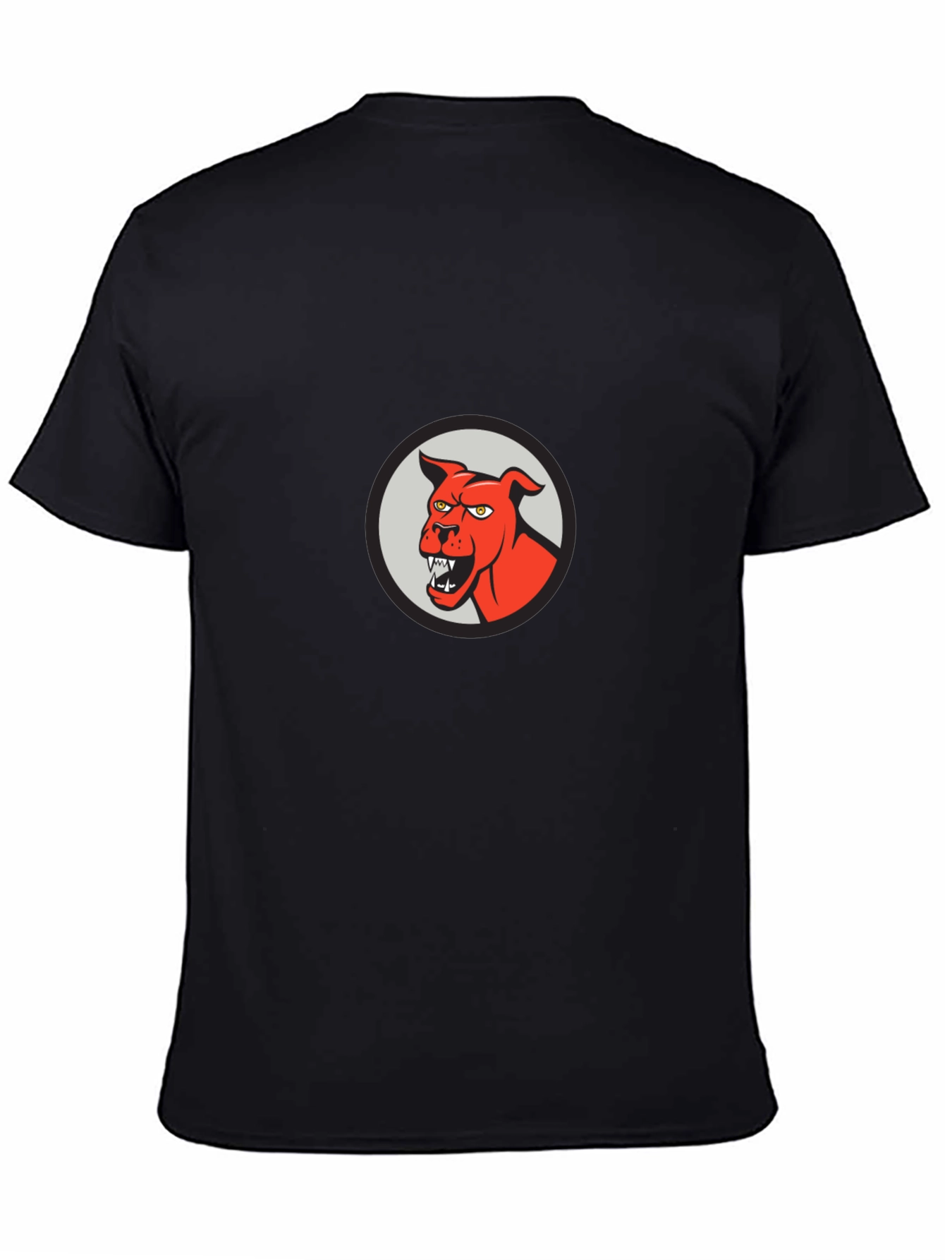 Mens Black T-Shirt - Red Angry Dog Graphic Tee