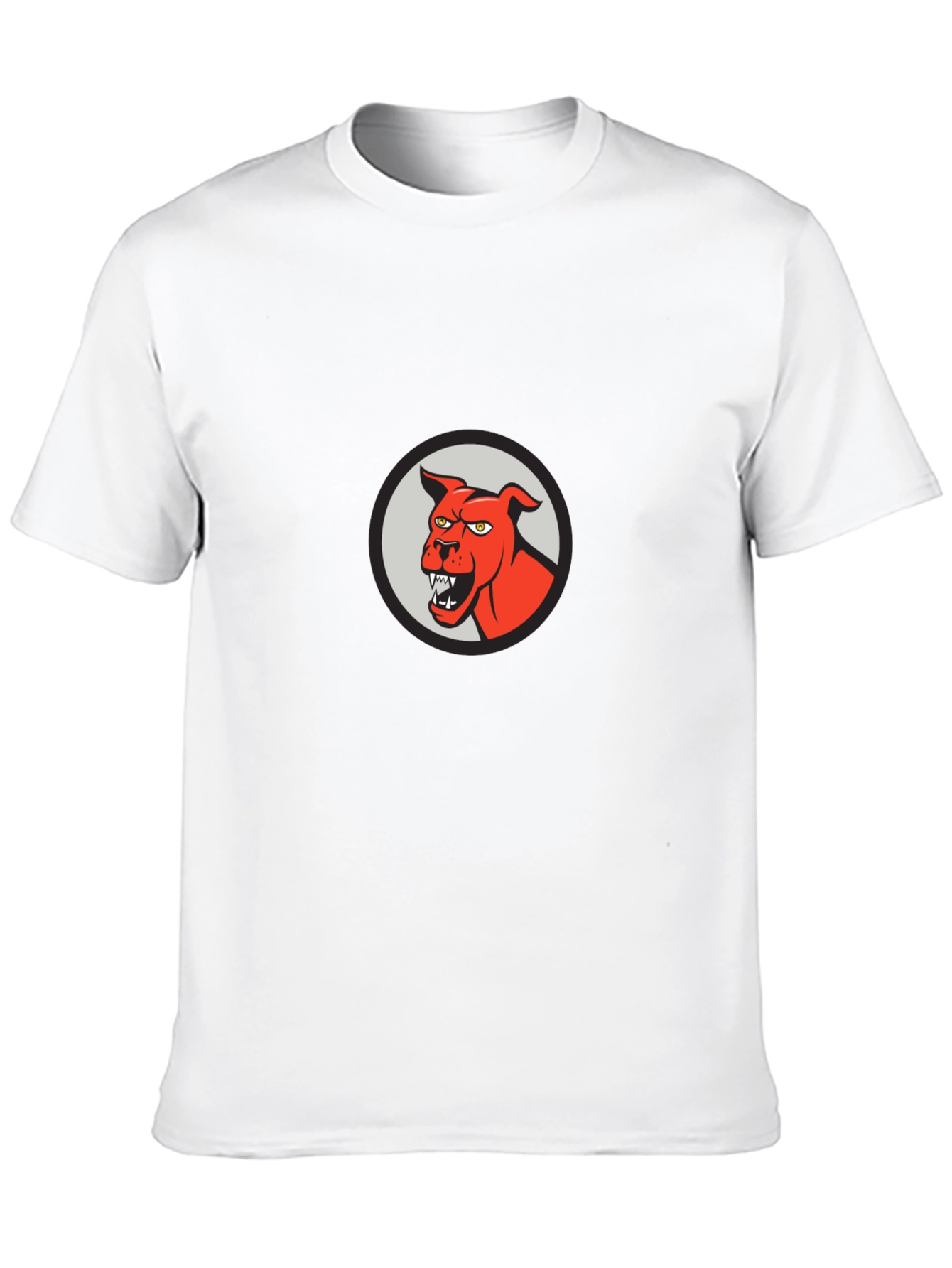 Mens Black T-Shirt - Red Angry Dog Graphic Tee