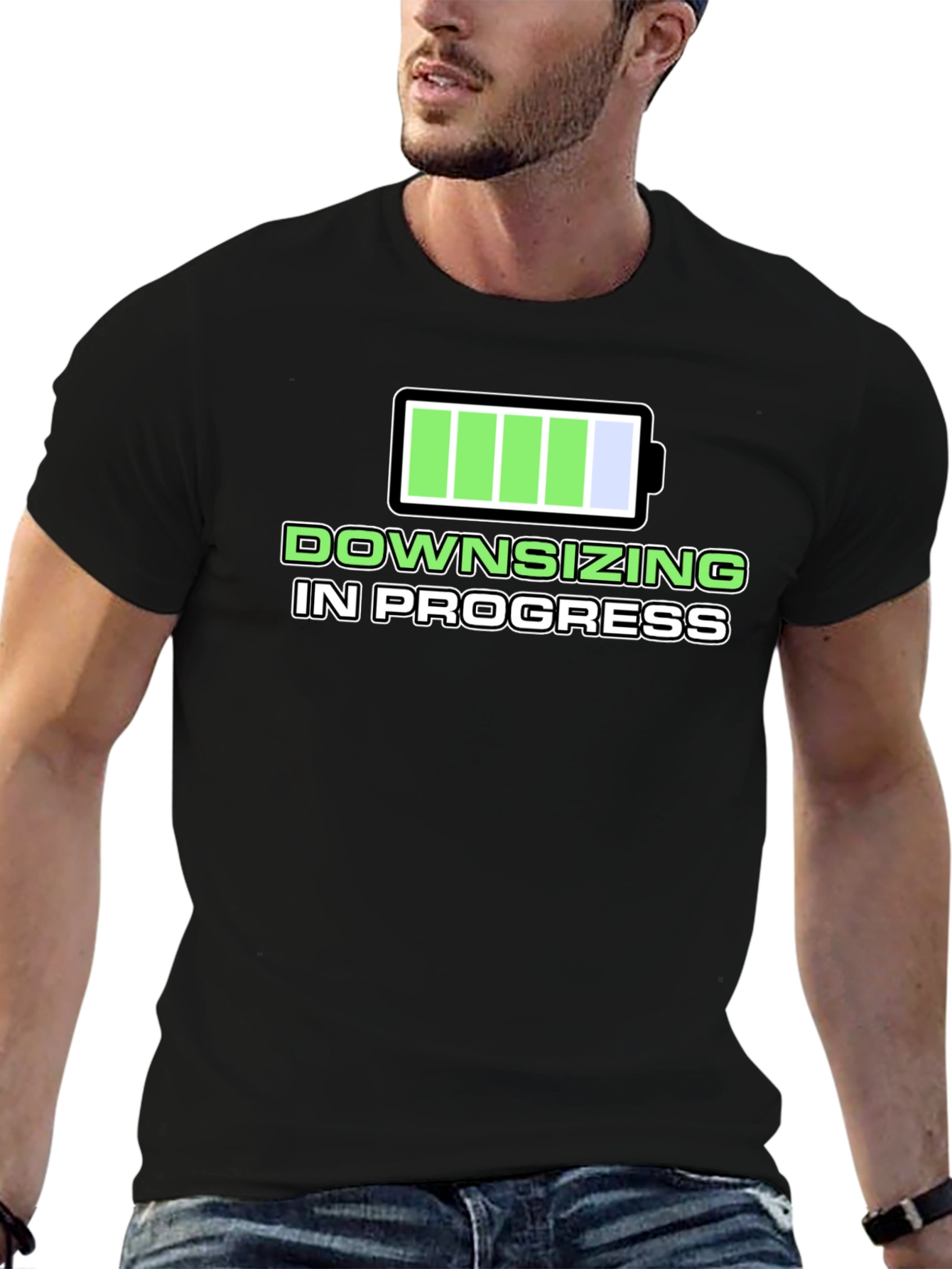 Downsizing in Progress T-Shirt - Funny Graphic Tee