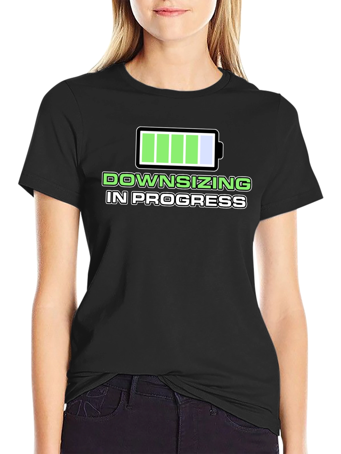 Downsizing in Progress T-Shirt - Funny Graphic Tee