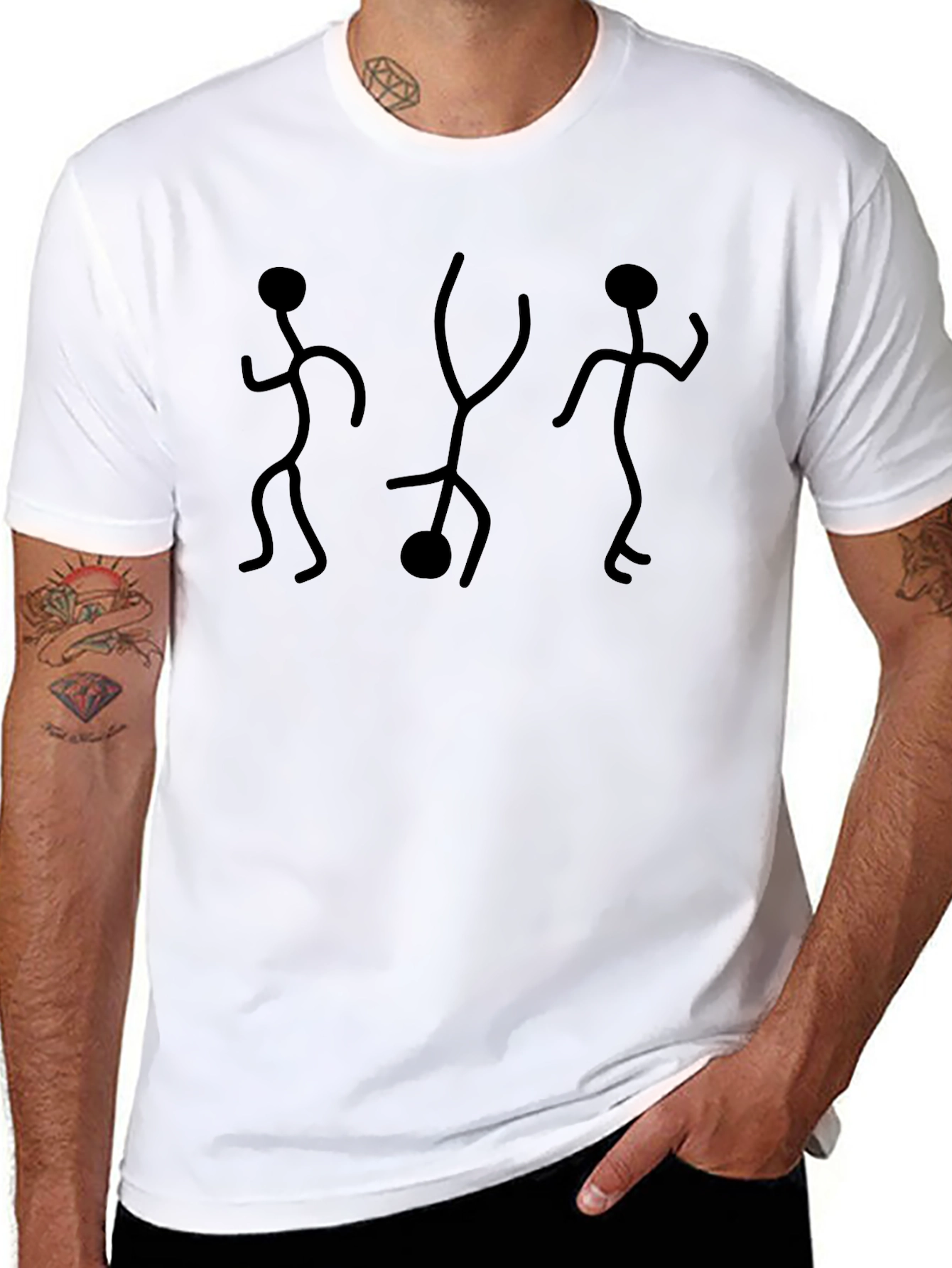 Dancing Stick Figures Graphic T-Shirt