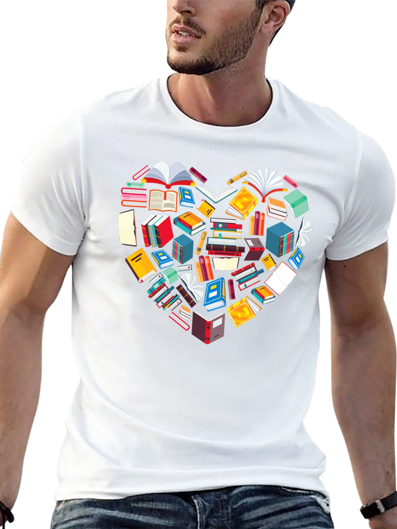 Book Lover Heart Graphic Tee