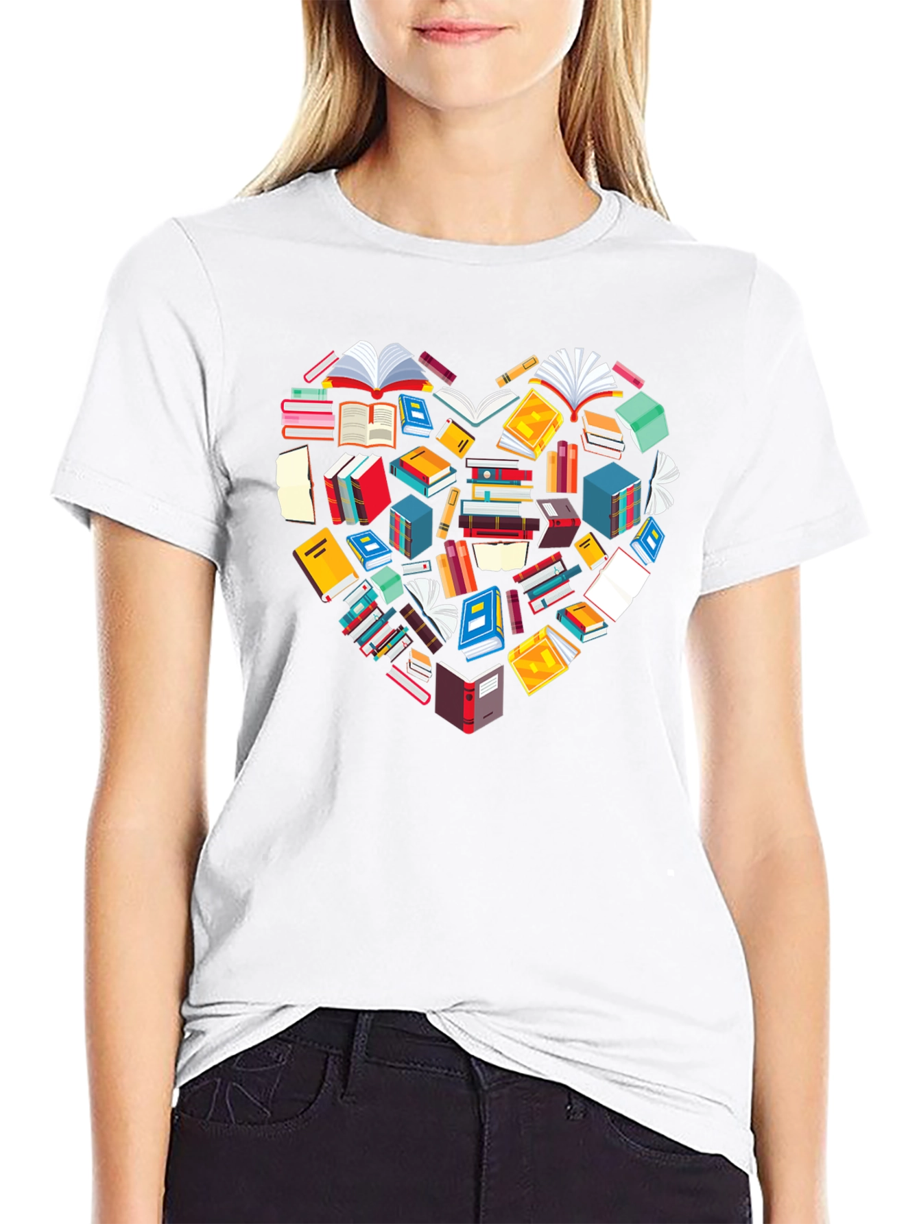Book Lover Heart Graphic Tee