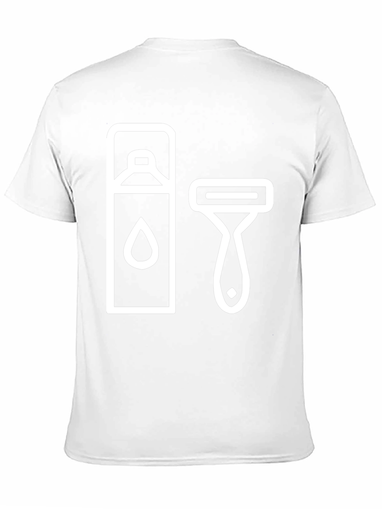 Mens Black T-Shirt with Shaving Icon