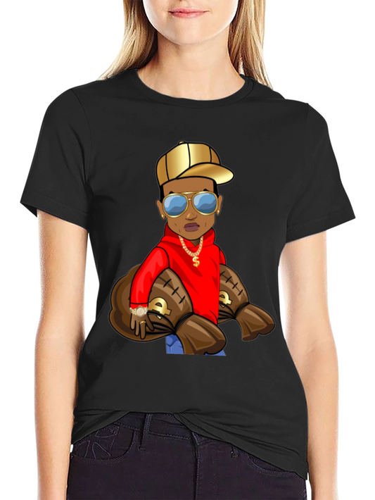 Cartoon Money Bags Graphic T-Shirt