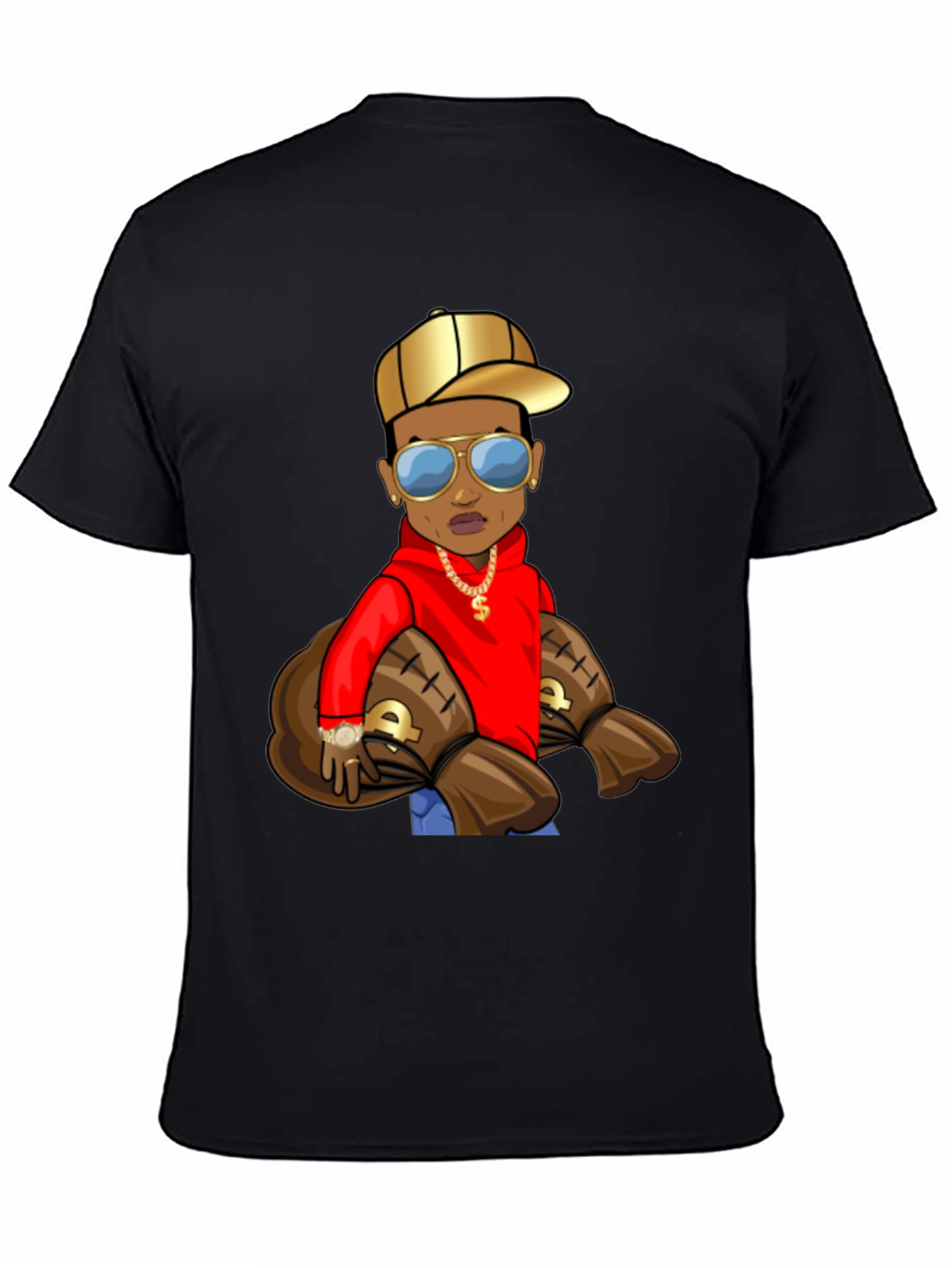 Cartoon Money Bags Graphic T-Shirt