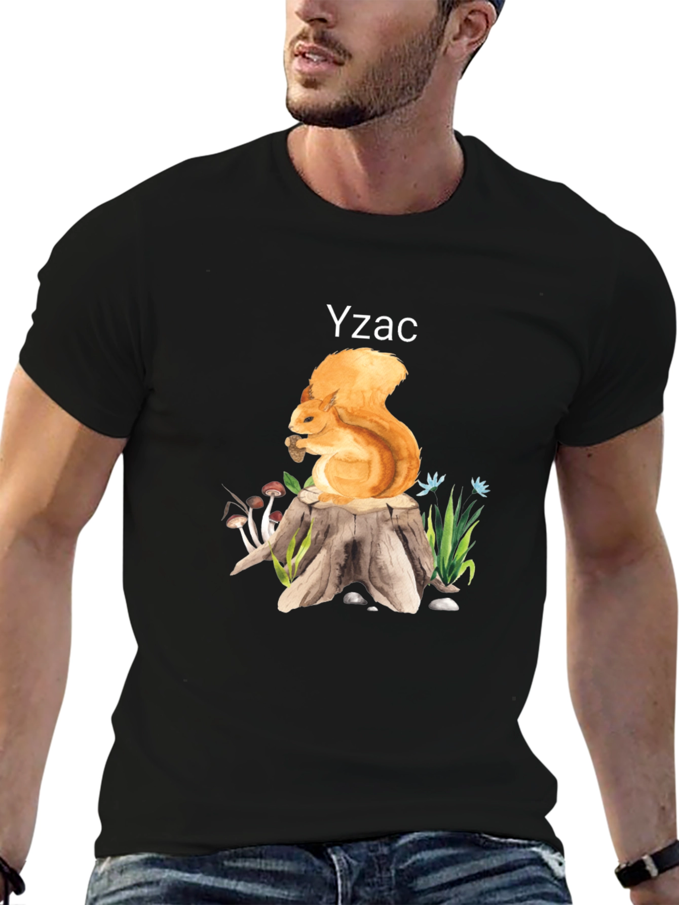 Squirrel on Stump Graphic Tee