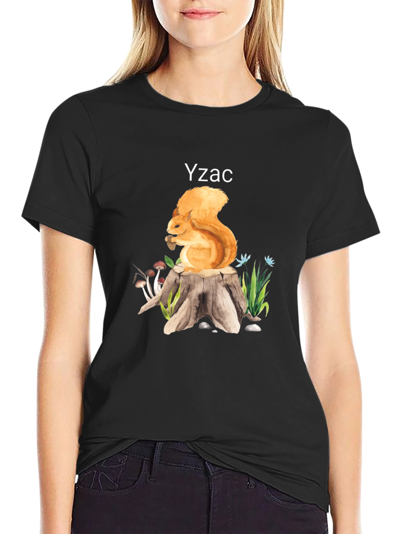 Squirrel on Stump Graphic Tee