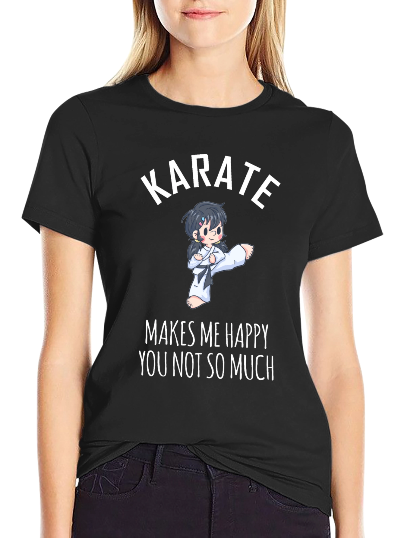 Karate Makes Me Happy Graphic T-Shirt