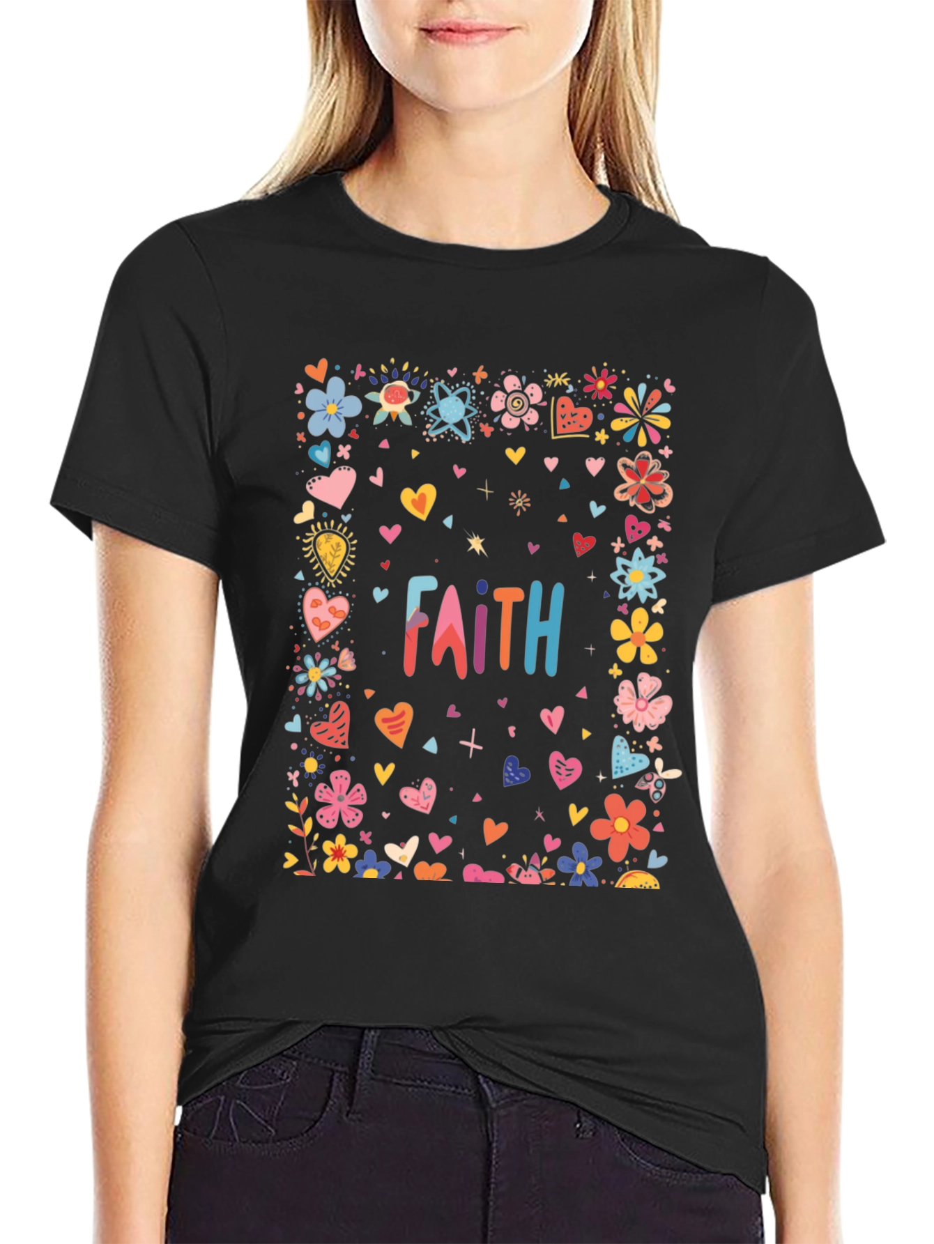 Faith Floral Heart T-Shirt