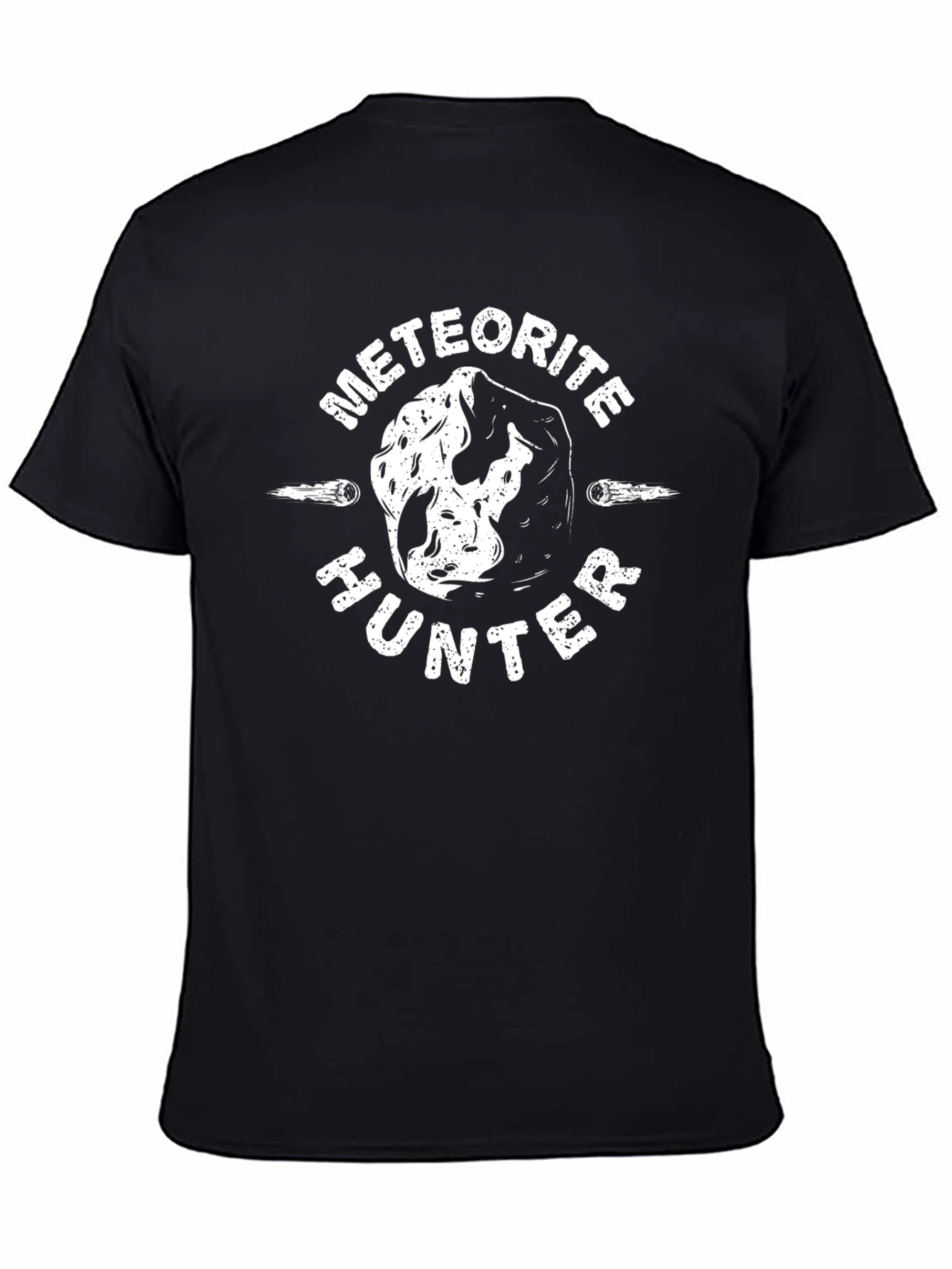 Meteorite Hunter Graphic Tee - Black Cotton T-Shirt