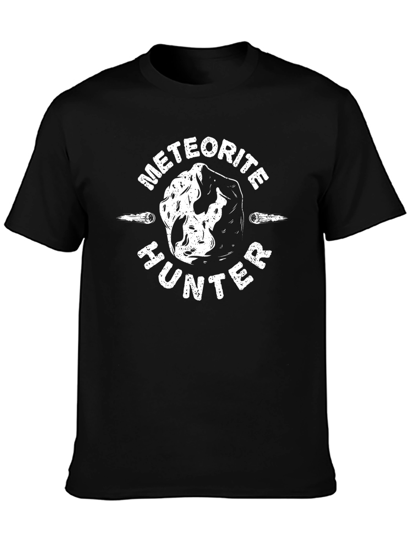 Meteorite Hunter Graphic Tee - Black Cotton T-Shirt