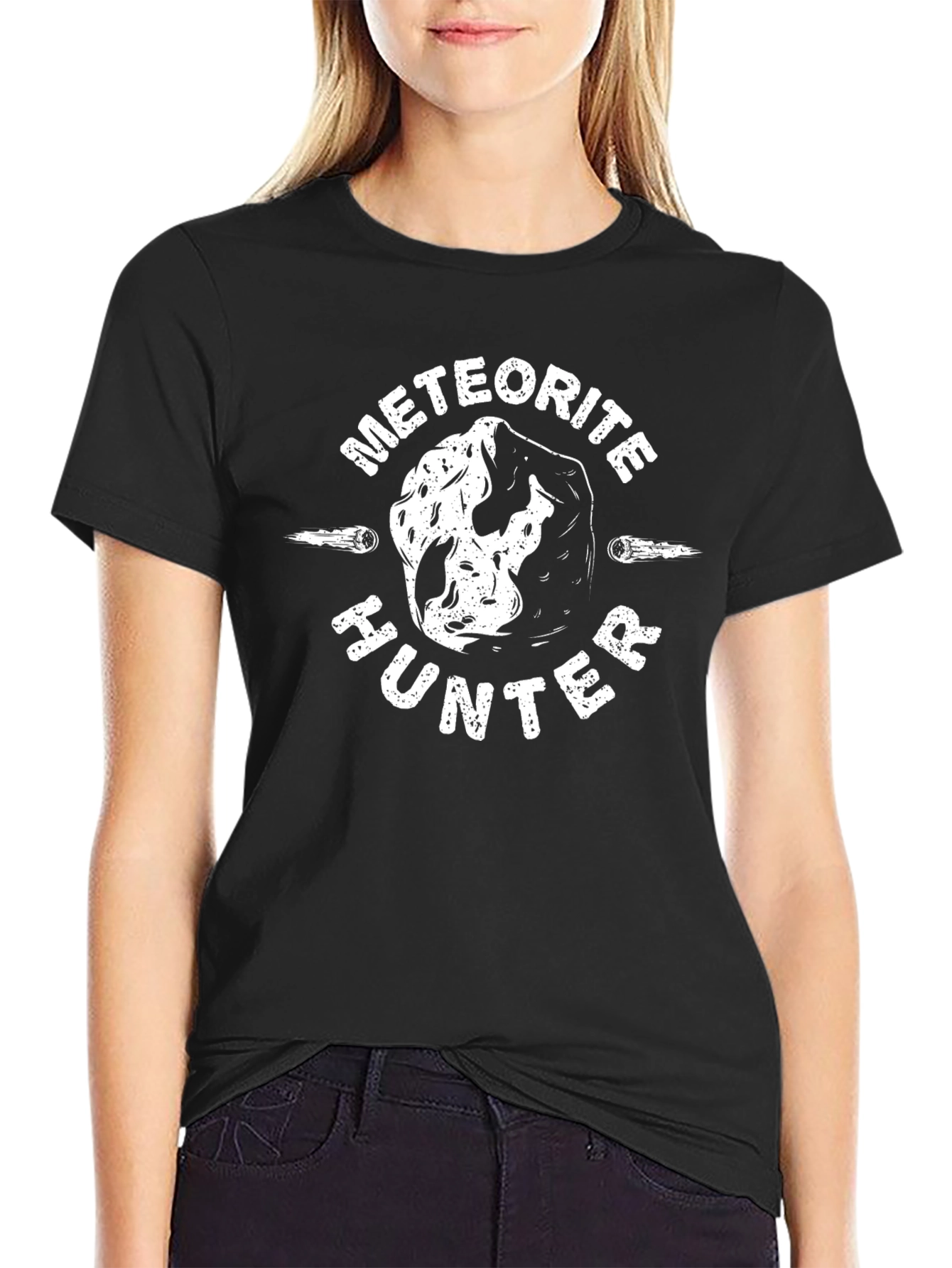 Meteorite Hunter Graphic Tee - Black Cotton T-Shirt