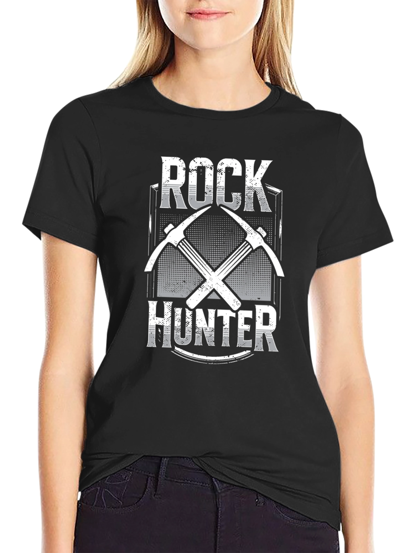 Rock Hunter Graphic Tee - Black Cotton T-Shirt