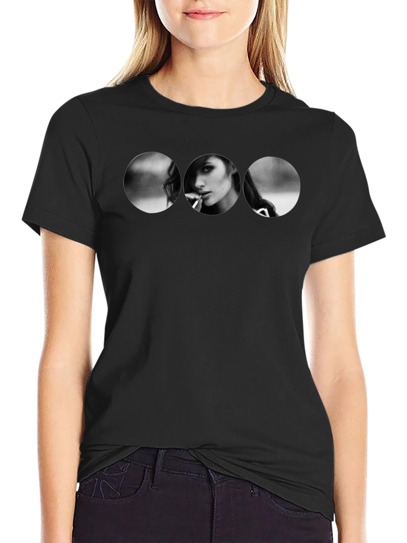 Black Graphic Tee - Keira Knightley