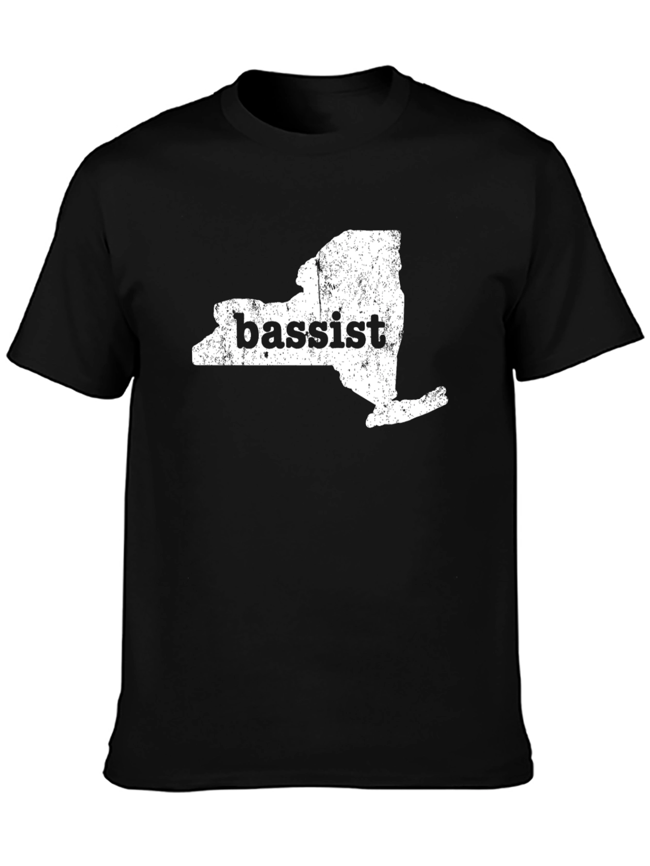 Bassist NY State Graphic Print Black T-Shirt