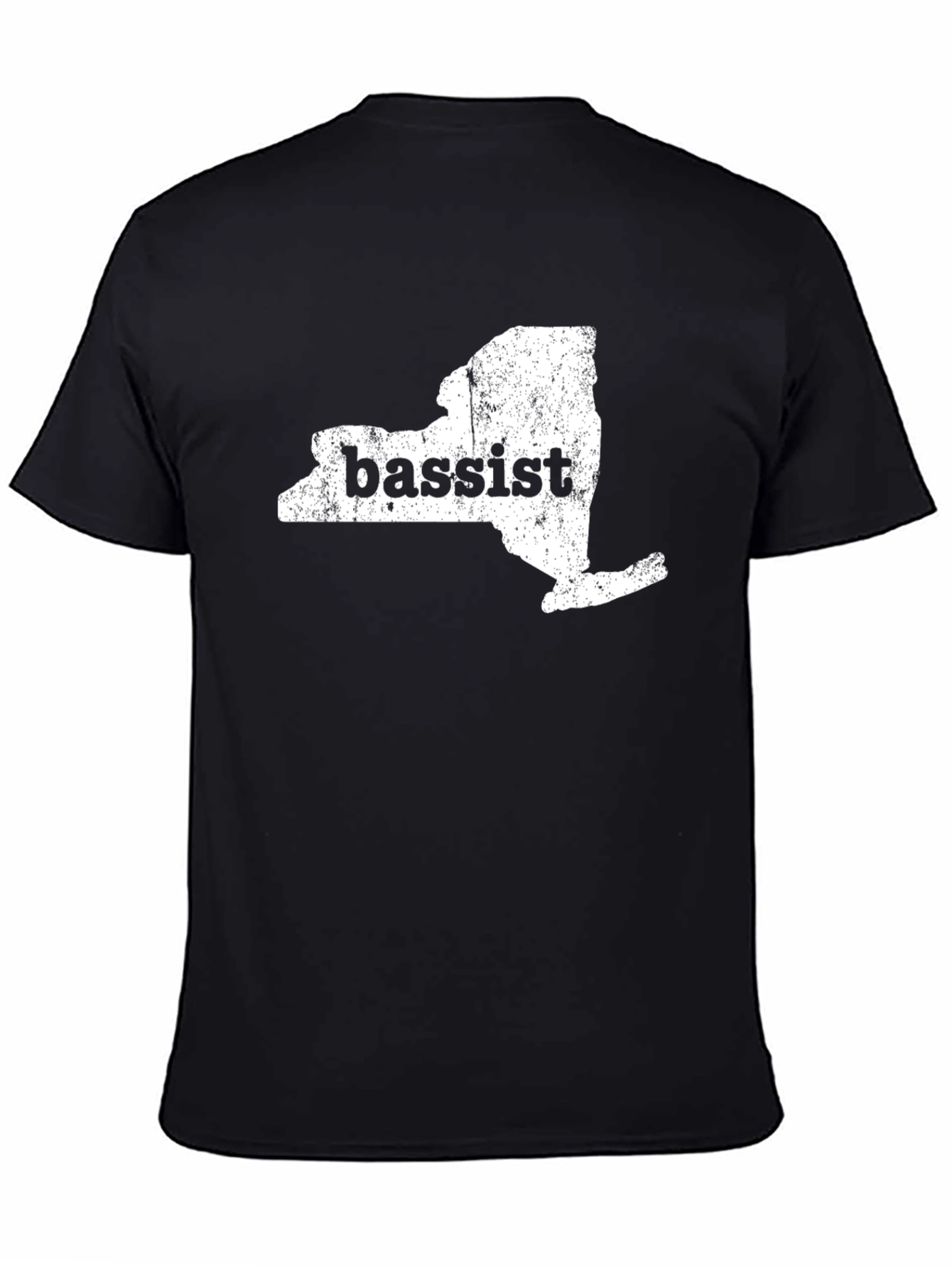 Bassist NY State Graphic Print Black T-Shirt