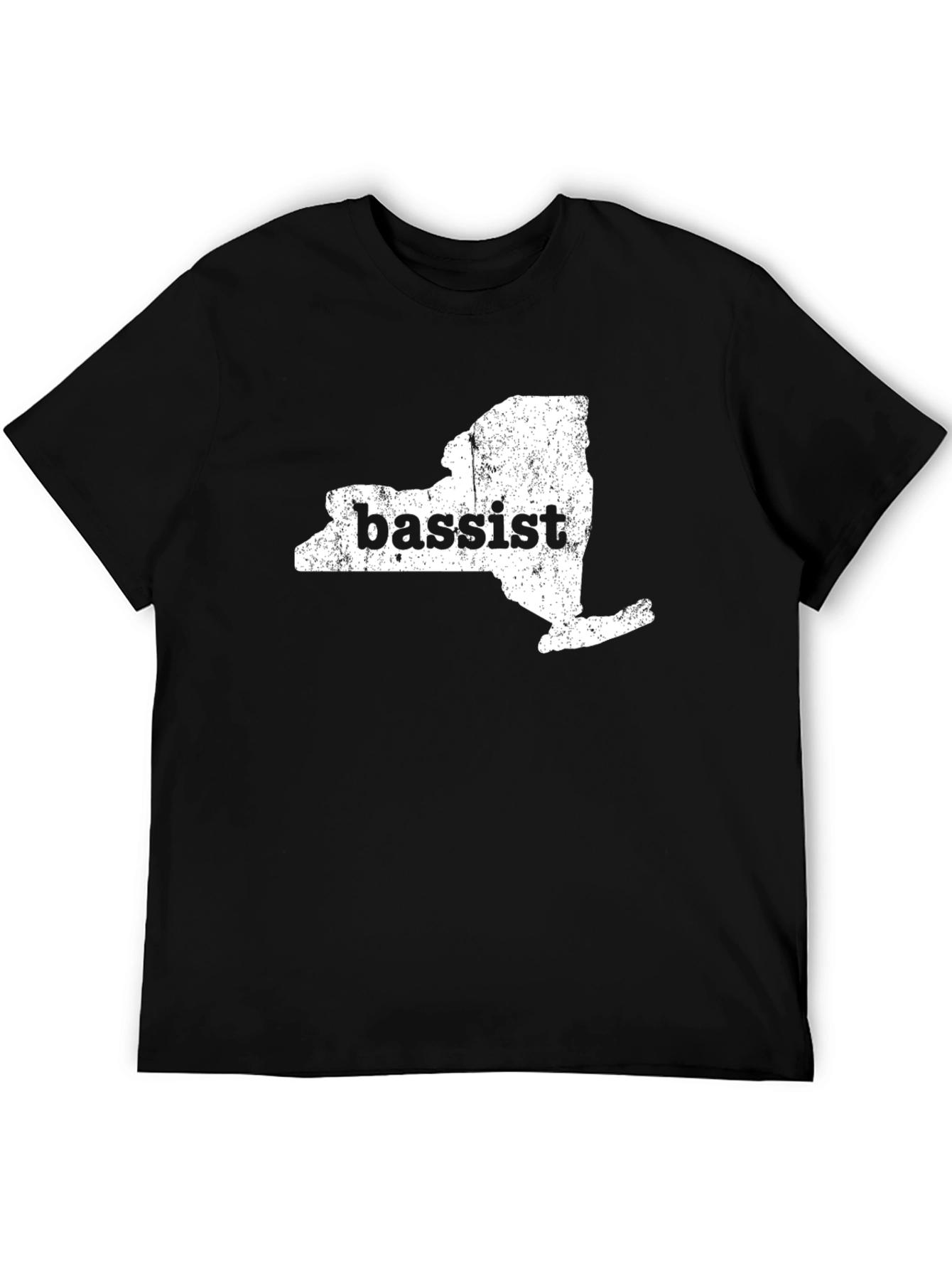 Bassist NY State Graphic Print Black T-Shirt