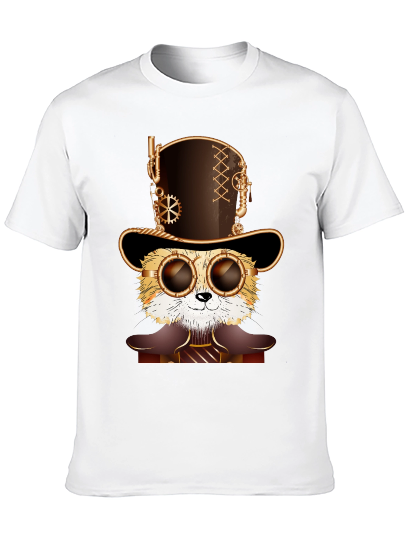 Steampunk Cat T-Shirt - Stylish Feline Design