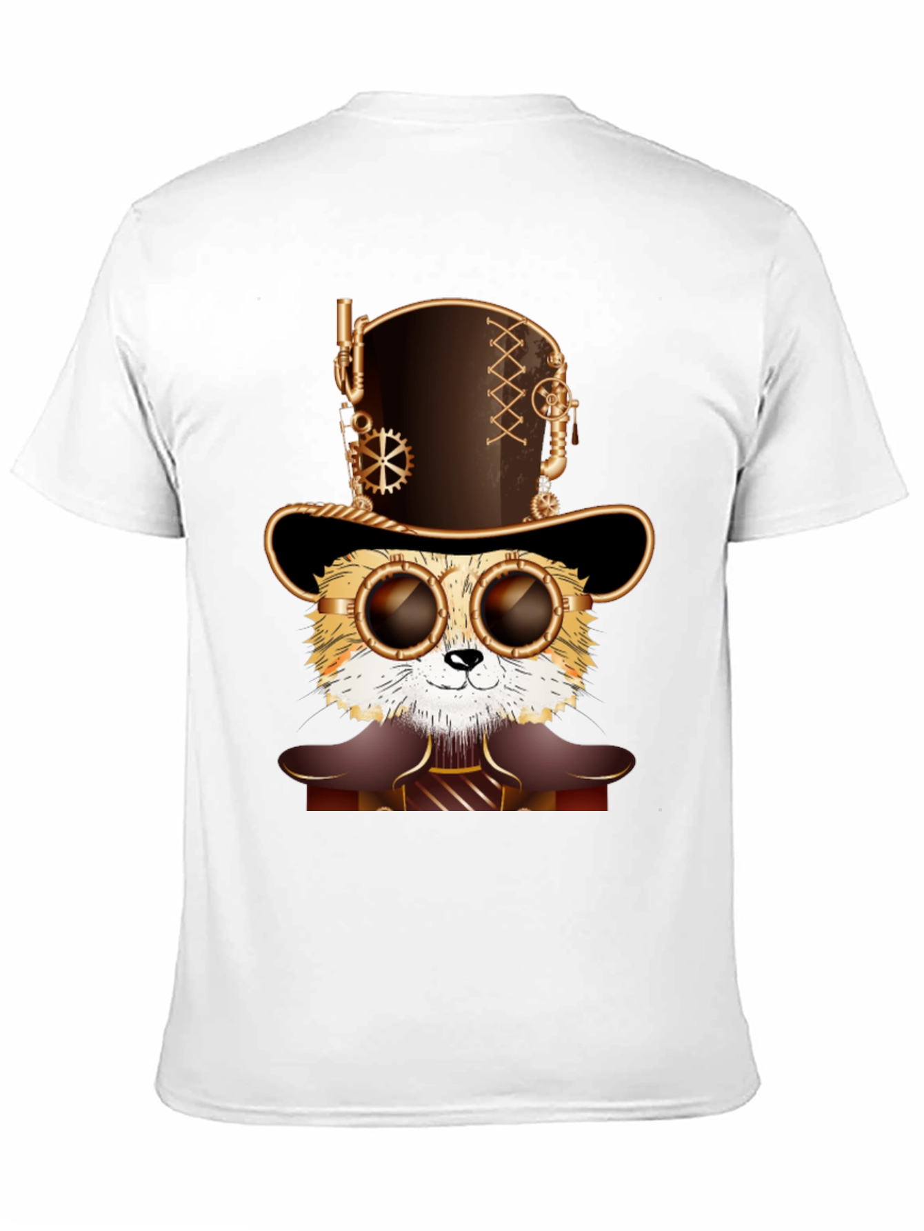 Steampunk Cat T-Shirt - Stylish Feline Design