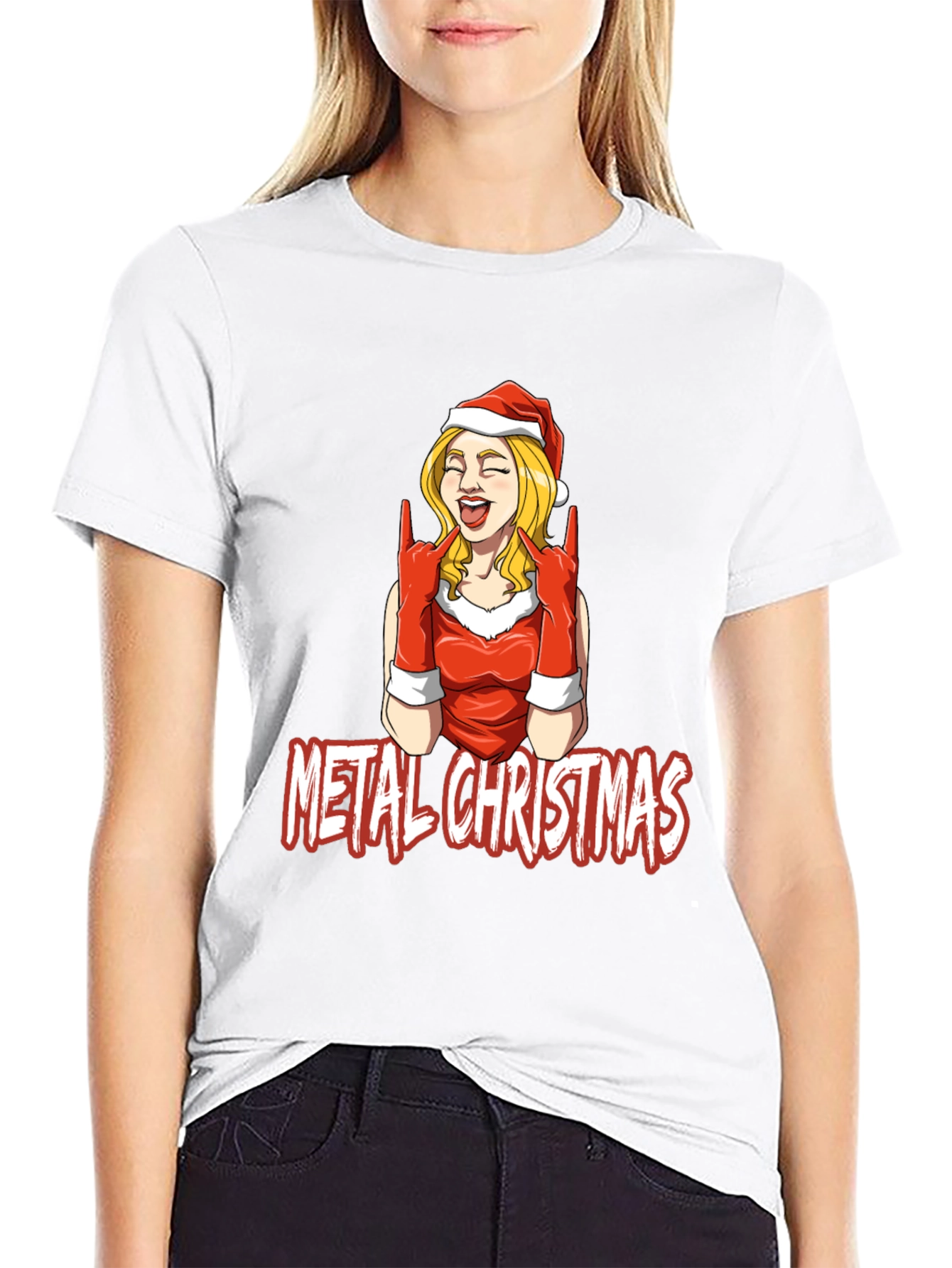 Metal Christmas Graphic Tee - Rocking Holiday Style