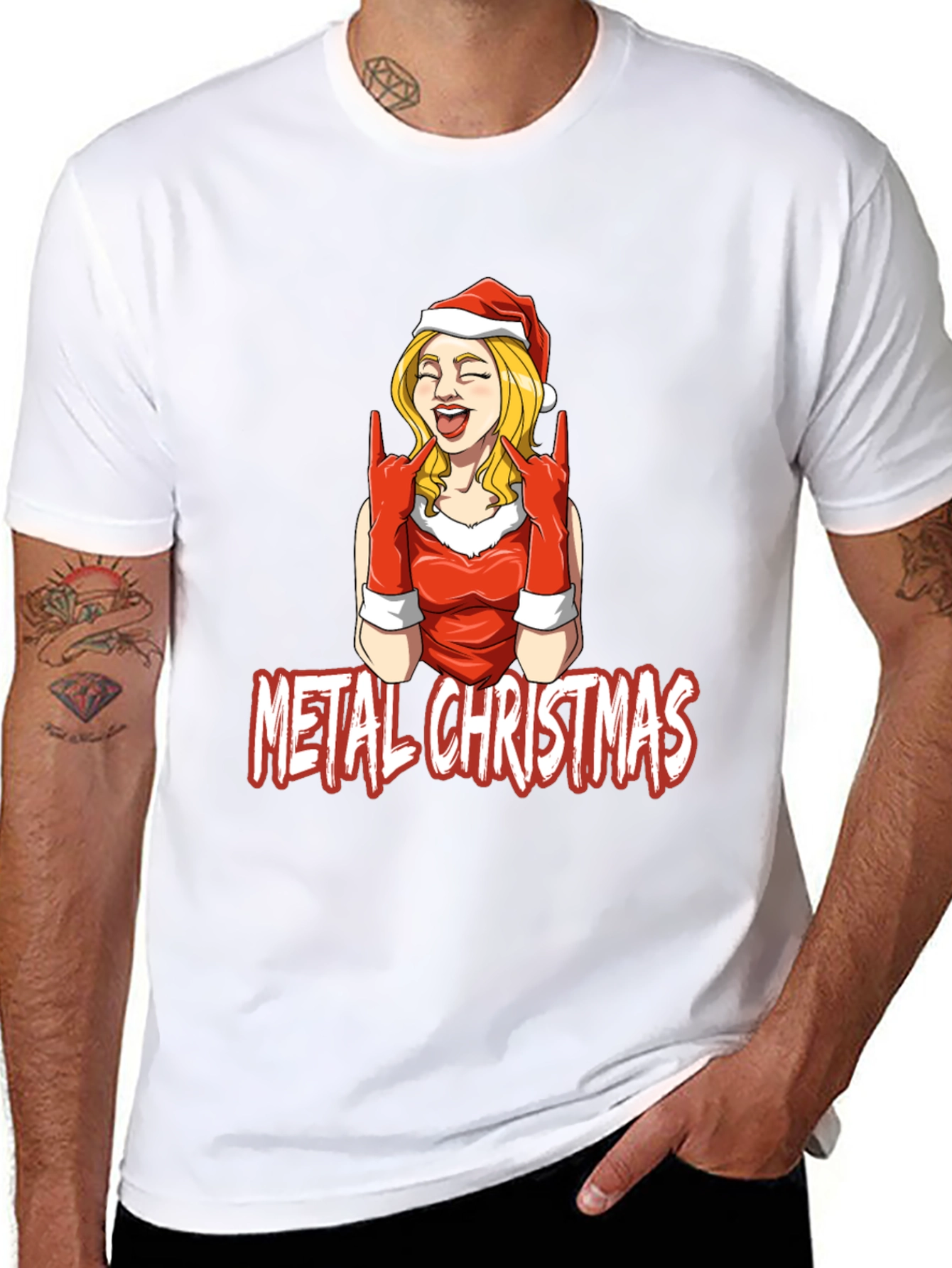 Metal Christmas Graphic Tee - Rocking Holiday Style