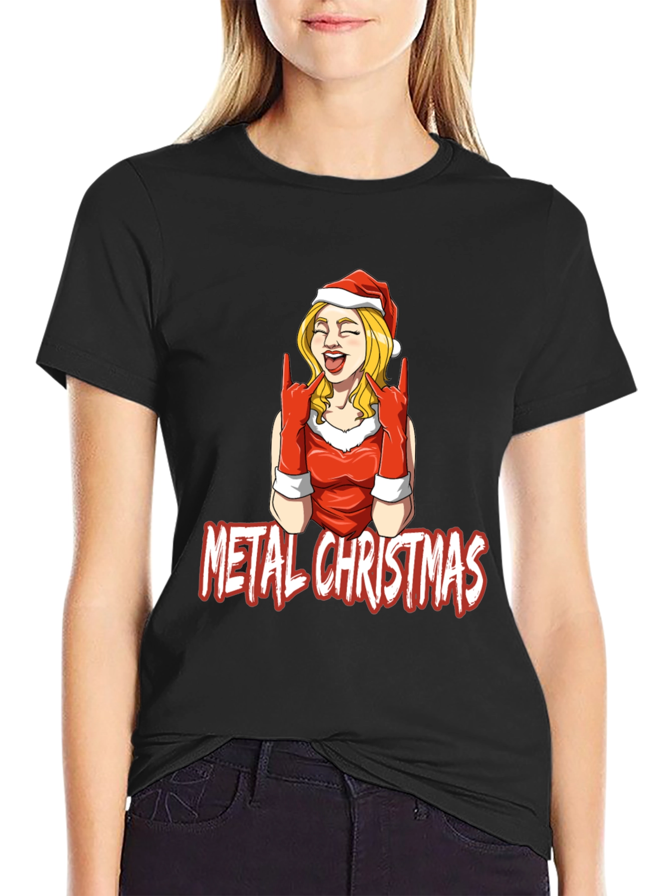 Metal Christmas Graphic Tee - Rocking Holiday Style
