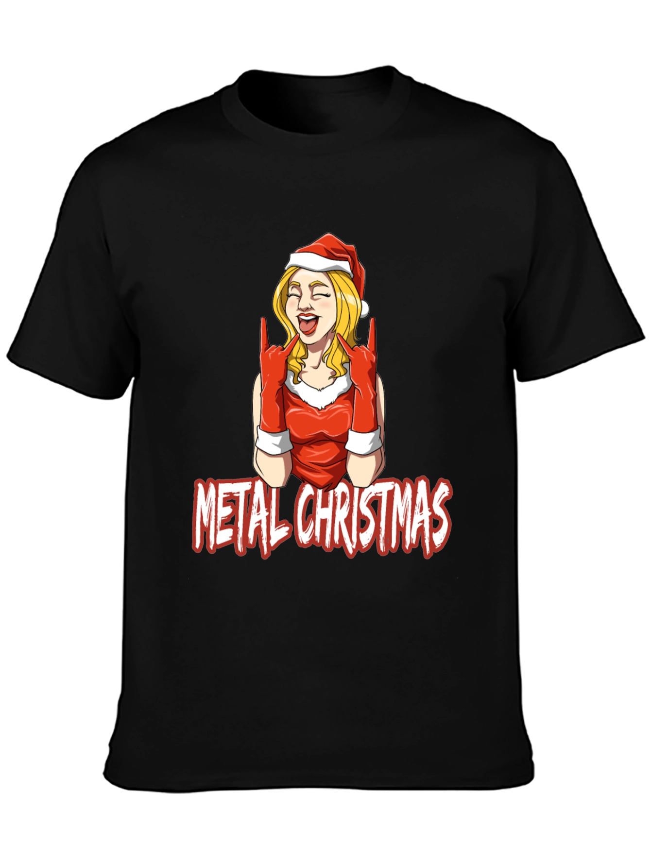 Metal Christmas Graphic Tee - Rocking Holiday Style
