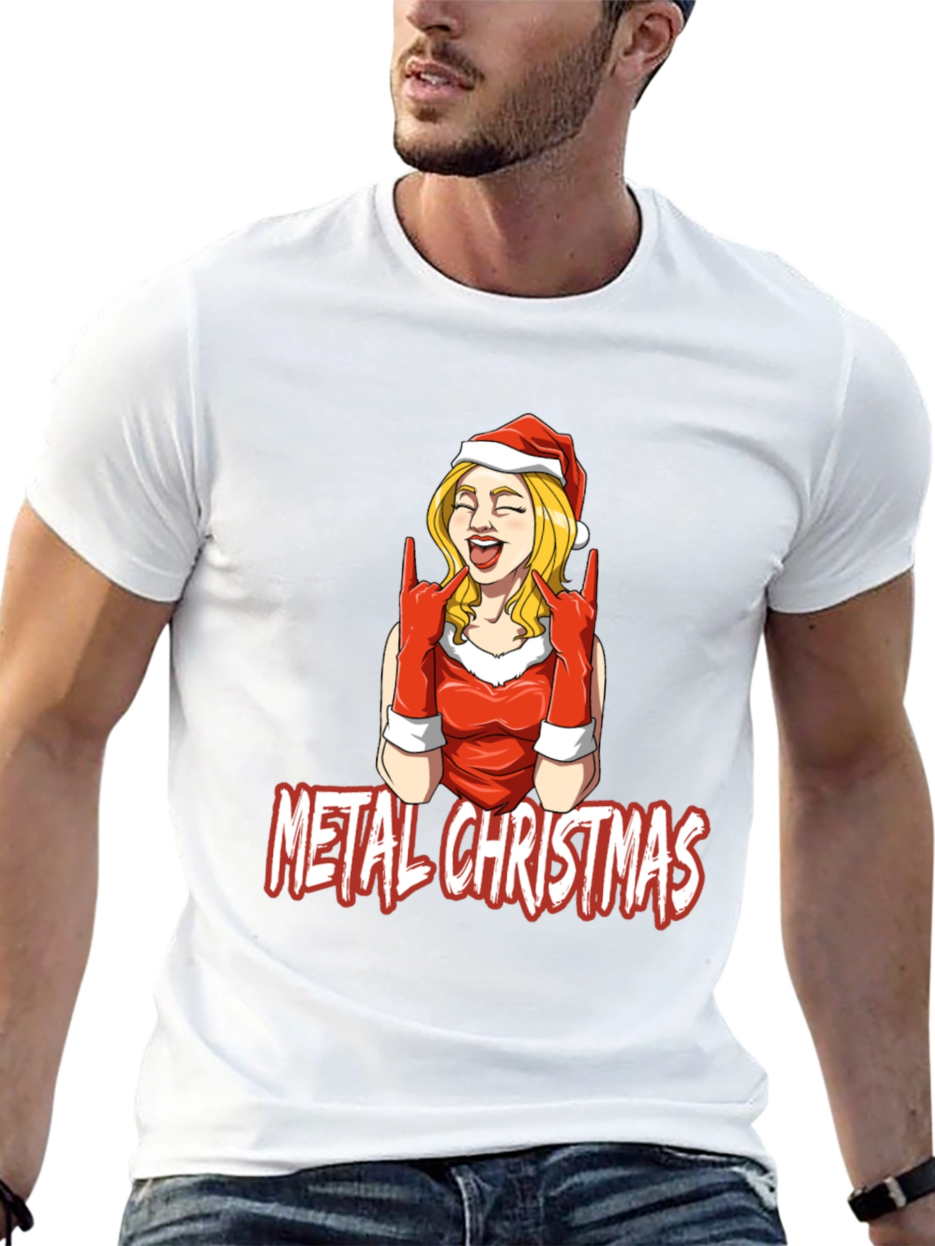 Metal Christmas Graphic Tee - Rocking Holiday Style