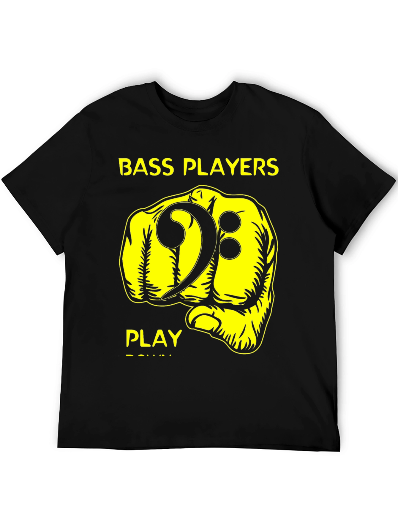 Bass Players Fist Bump Black Graphic T-Shirt