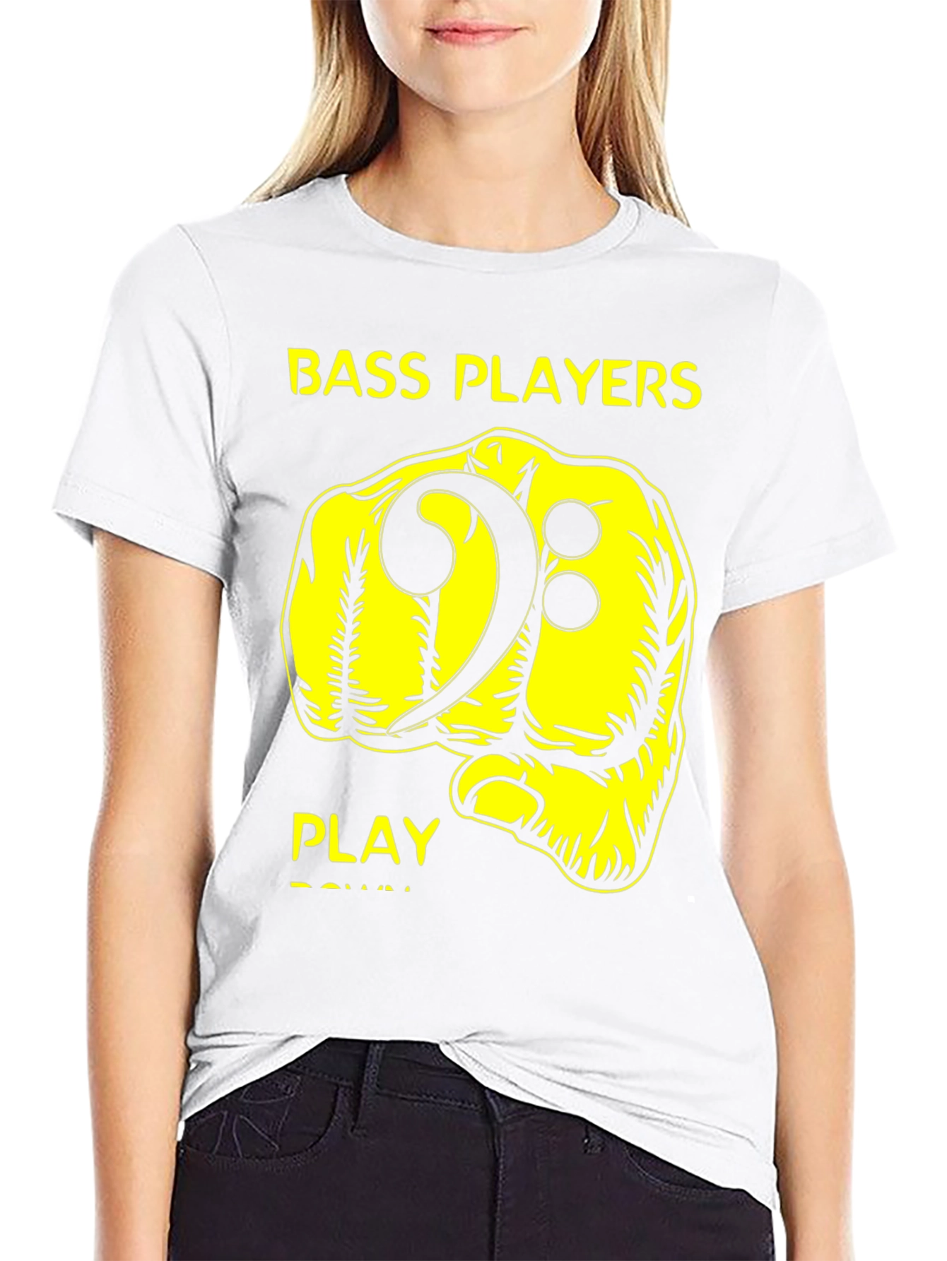 Bass Players Fist Bump Black Graphic T-Shirt