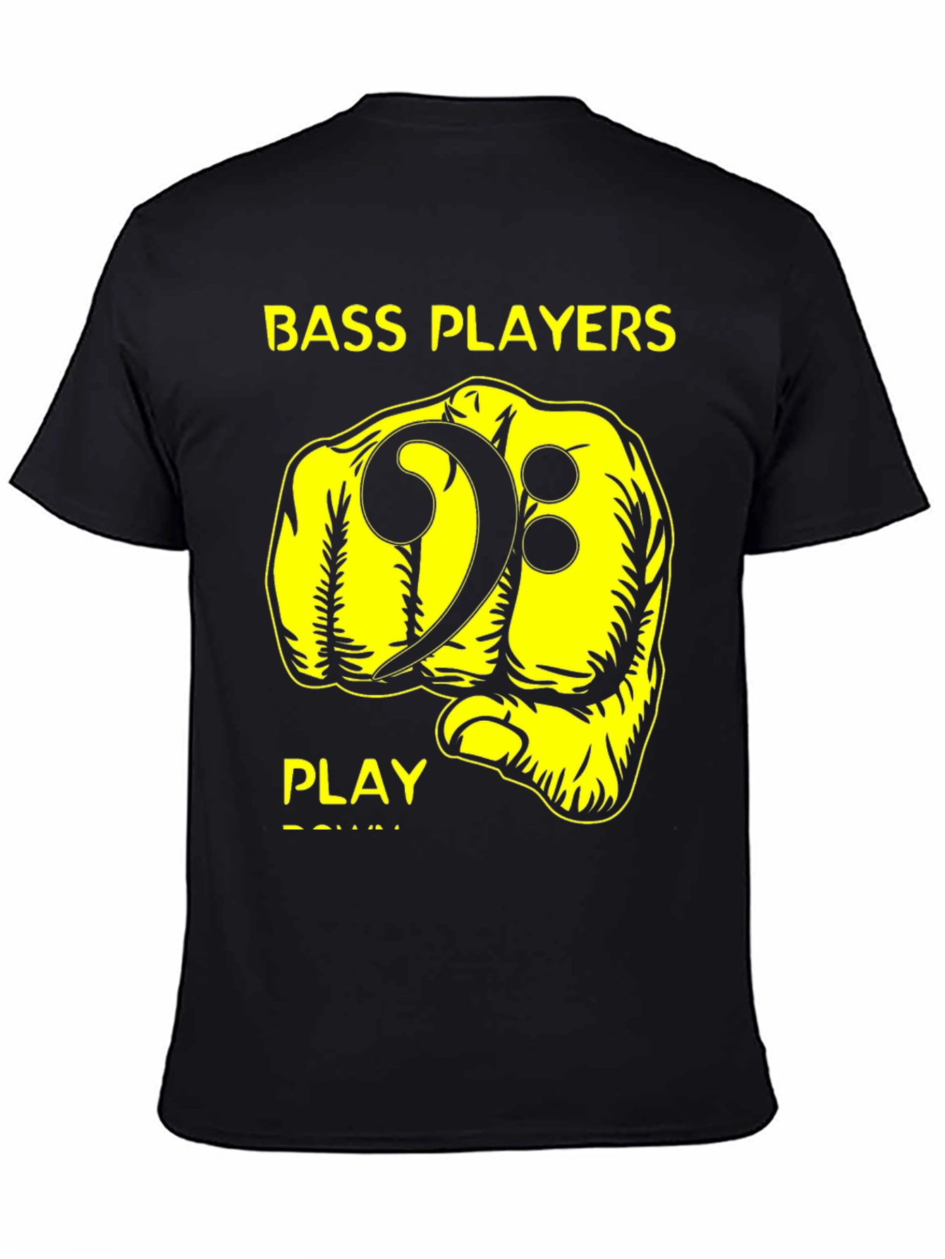 Bass Players Fist Bump Black Graphic T-Shirt