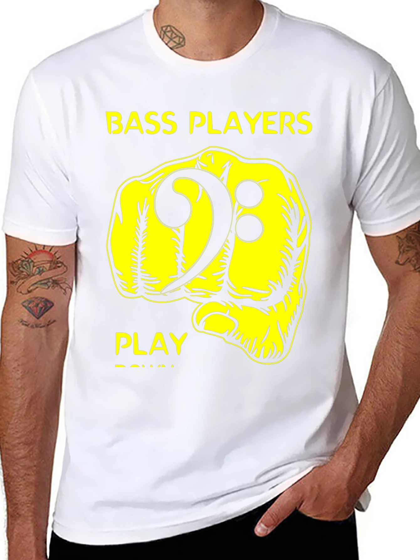 Bass Players Fist Bump Black Graphic T-Shirt