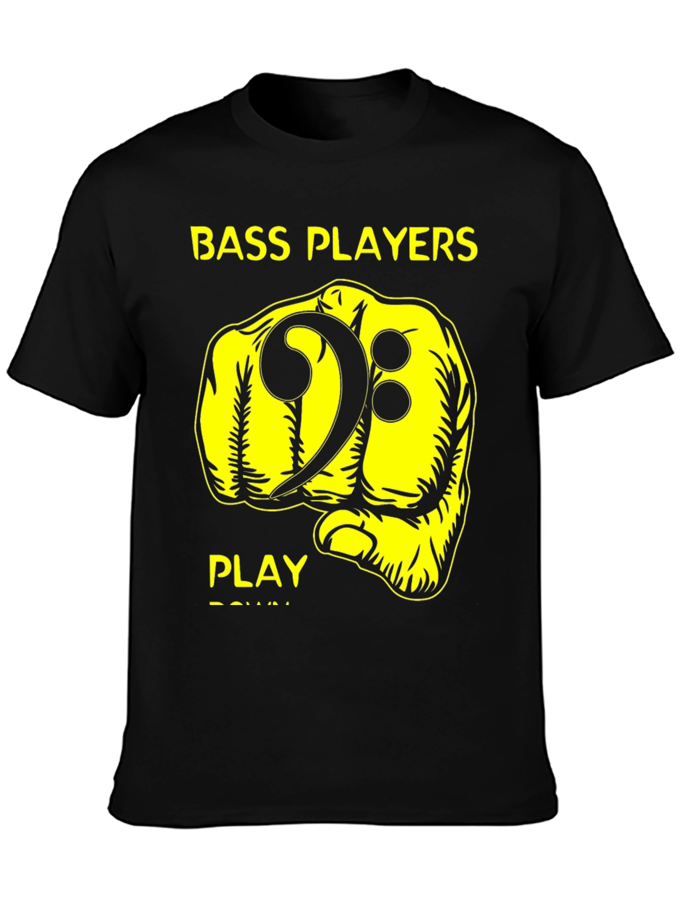 Bass Players Fist Bump Black Graphic T-Shirt