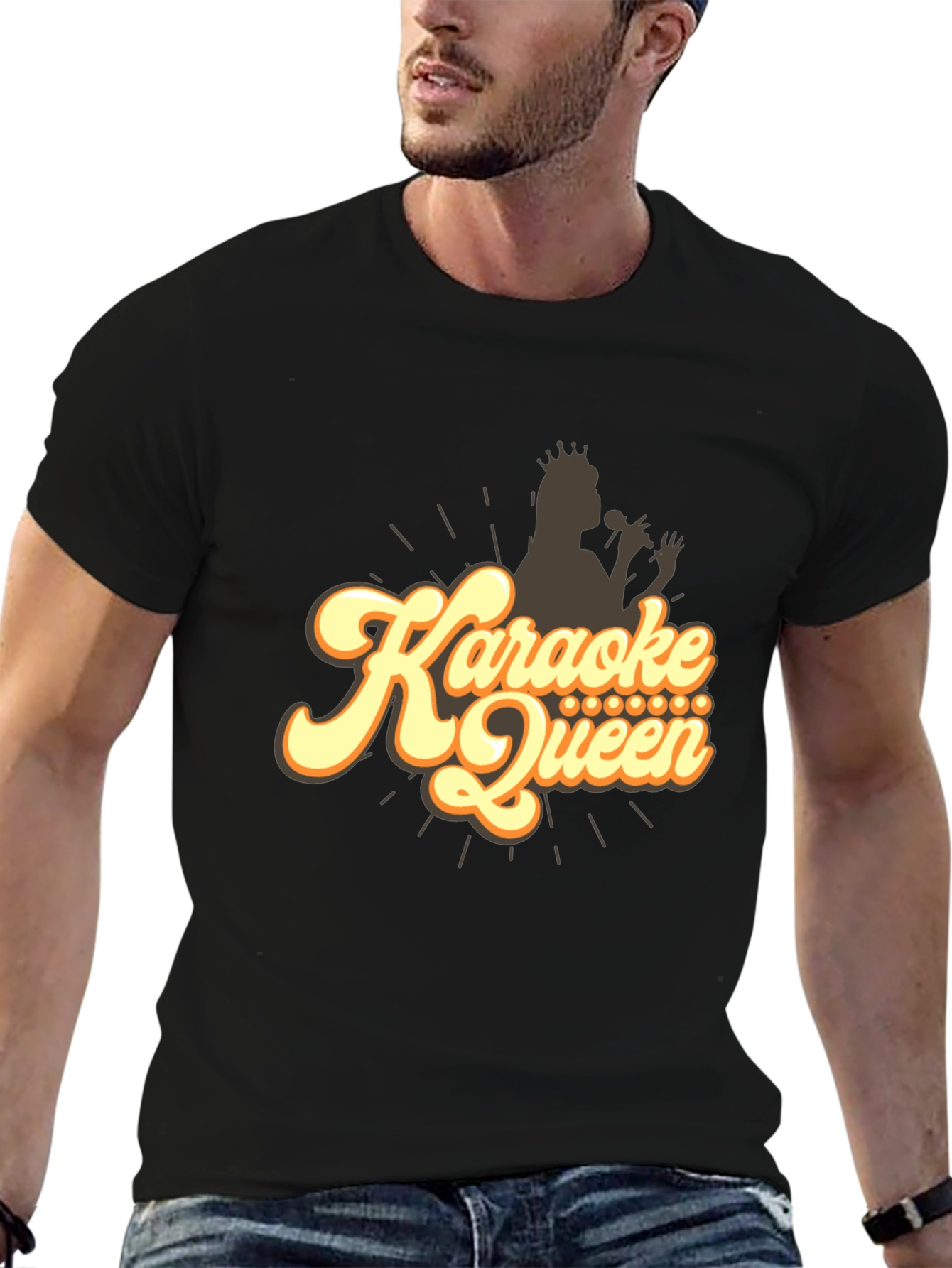 Karaoke Queen Graphic T-Shirt - Black Tee