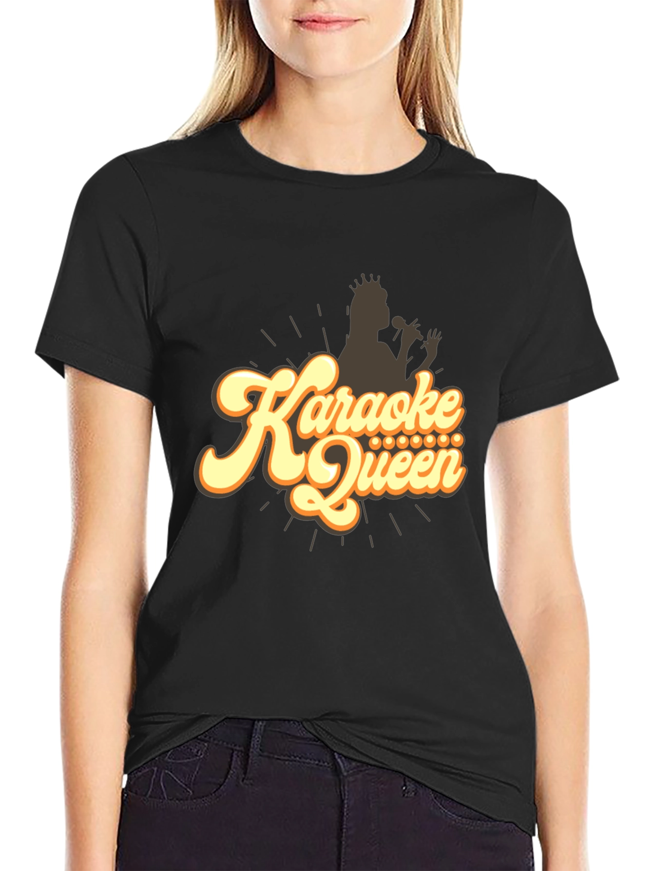 Karaoke Queen Graphic T-Shirt - Black Tee