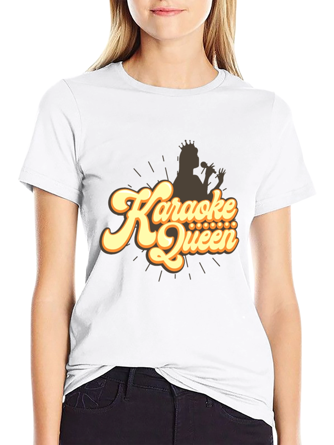 Karaoke Queen Graphic T-Shirt - Black Tee