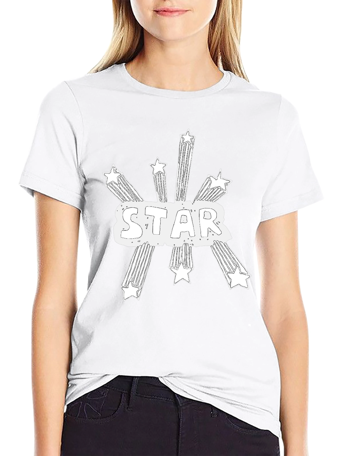 Starry Design Black Graphic Tee