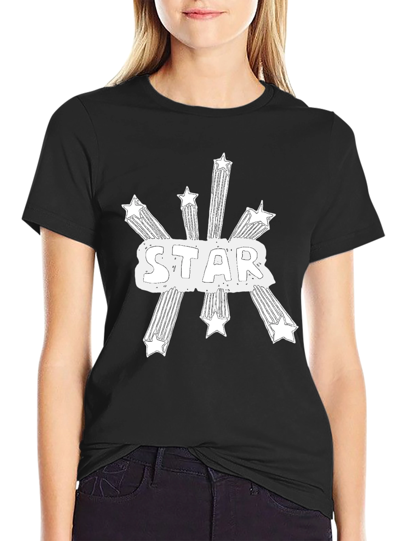 Starry Design Black Graphic Tee