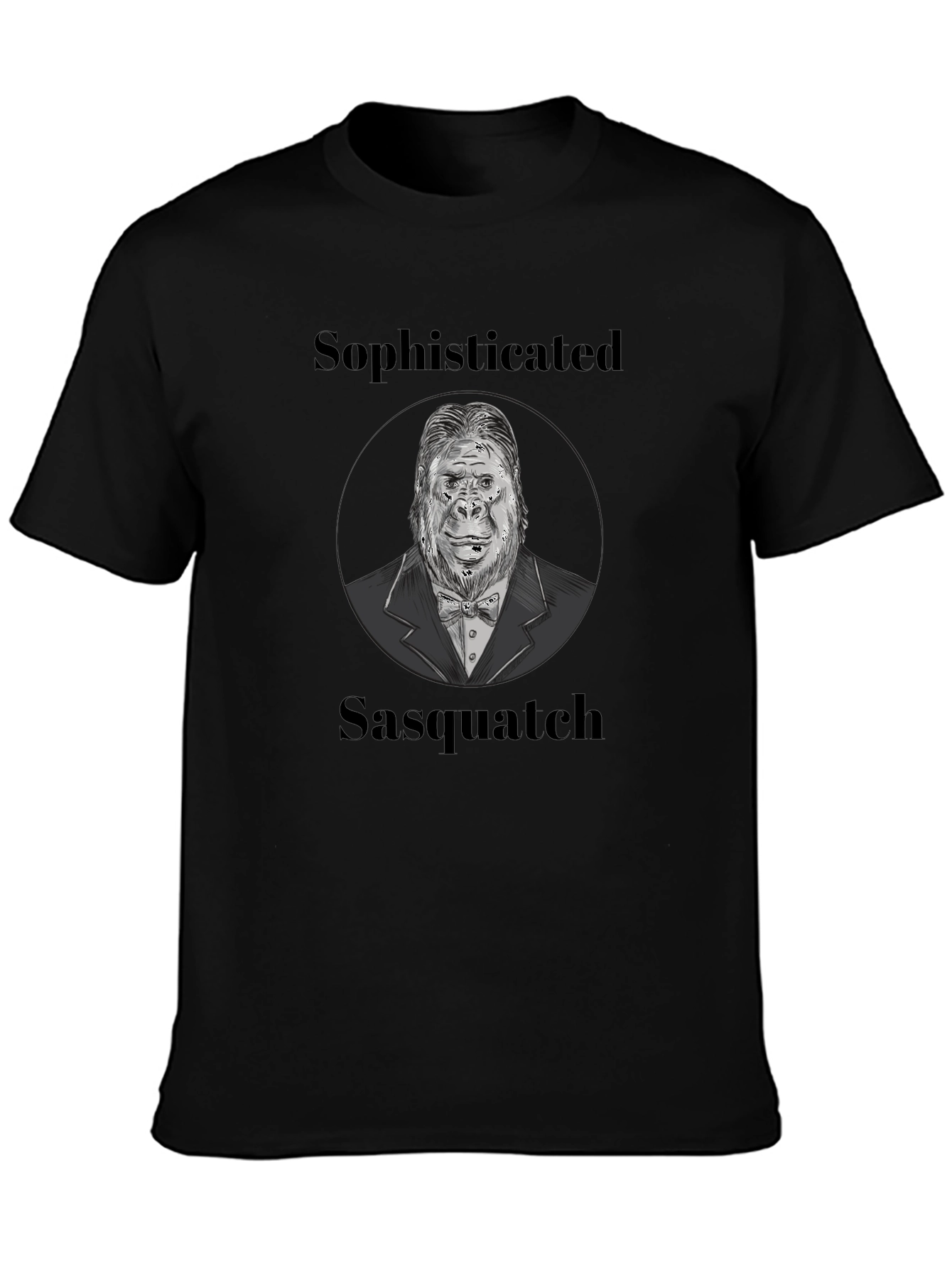 Sophisticated Sasquatch Graphic Tee - Black