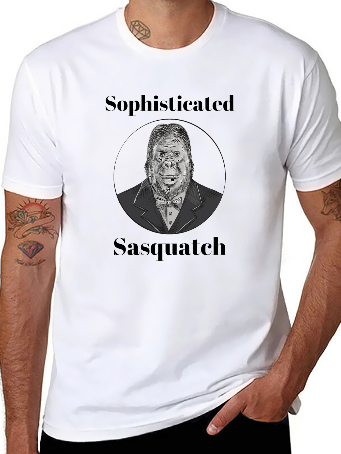Sophisticated Sasquatch Graphic Tee - Black