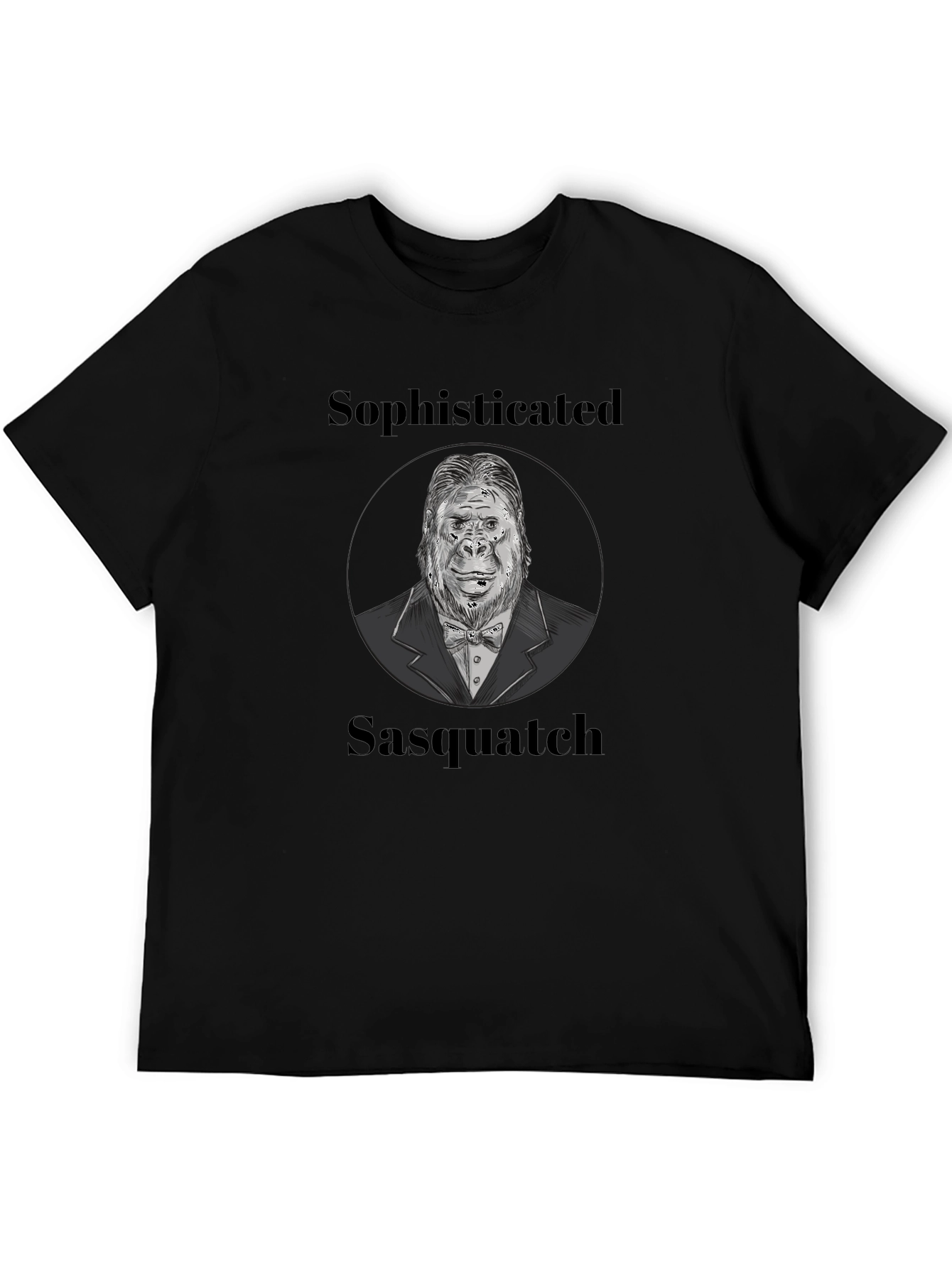 Sophisticated Sasquatch Graphic Tee - Black