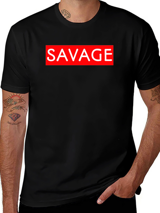 Savage Graphic Tee - Black Crew Neck T-Shirt