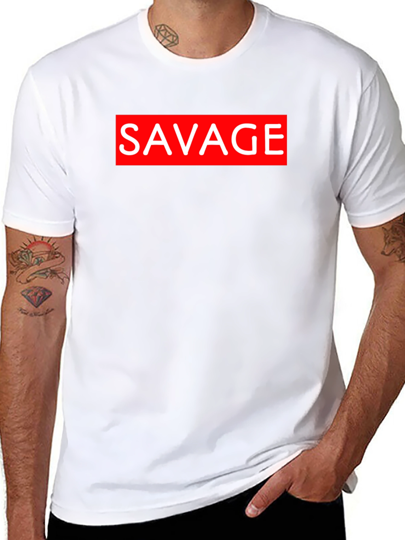 Savage Graphic Tee - Black Crew Neck T-Shirt