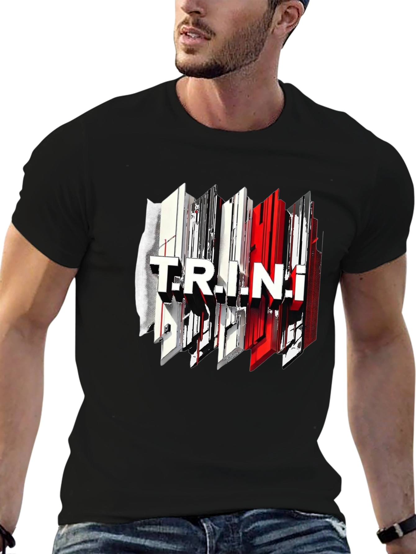 Trendy Trinidad Graphic Tee - Black Cotton T-Shirt