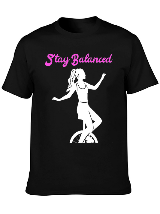 Stay Balanced Graphic Tee - Unicycle Design