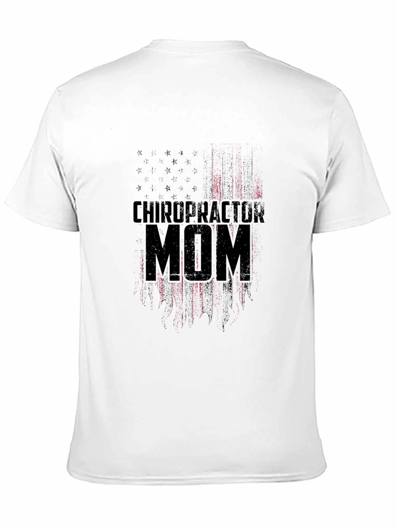 Chiropractor Mom Patriotic American Flag Graphic T-Shirt