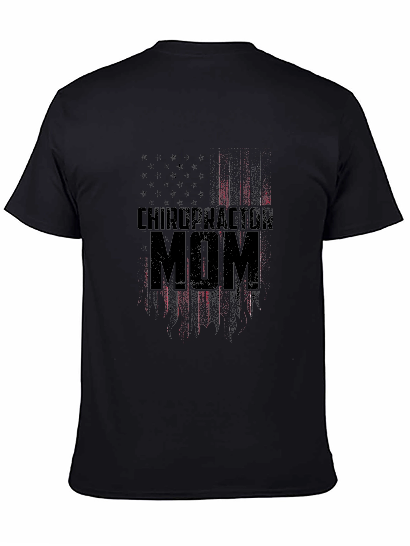 Chiropractor Mom Patriotic American Flag Graphic T-Shirt